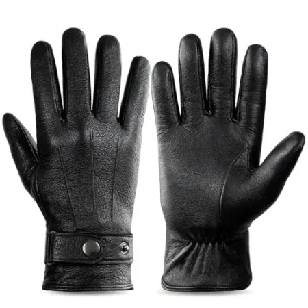 Pixel Panda Men's Sheepskin Leather Gloves w/ Wool Lining