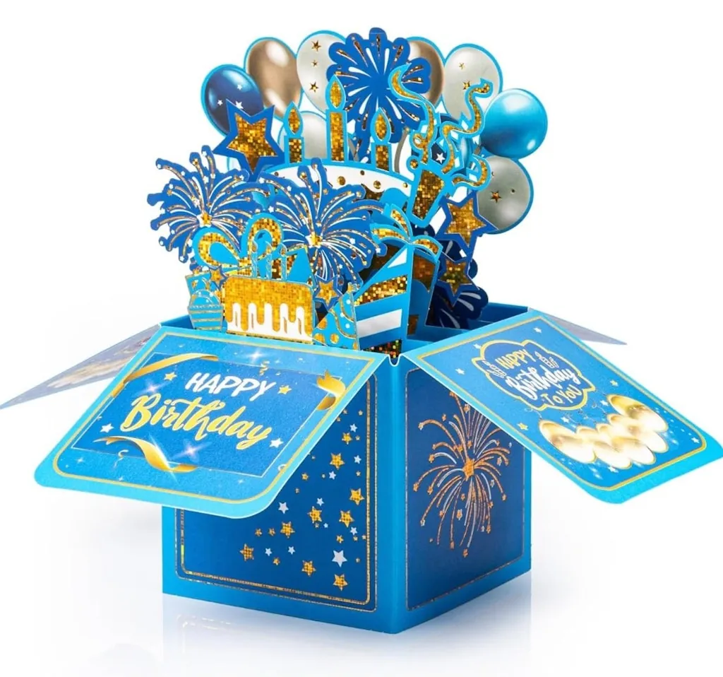 3D Happy Birthday Pop Up Card w/ Envelope