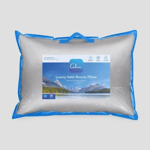 Calm Jumbo Medium Density Satin Bed Pillow