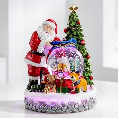 Christmas Snow Globe Lantern with Musical
