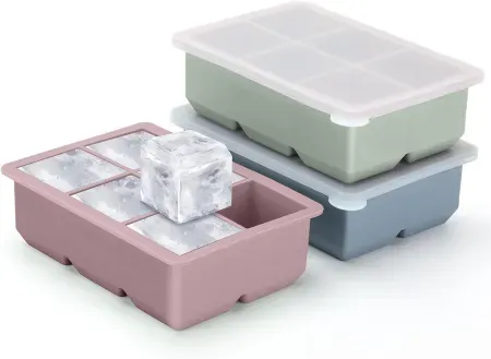 3-Pack Excnorm Silicone Ice Cube Trays w/ Removable Lid