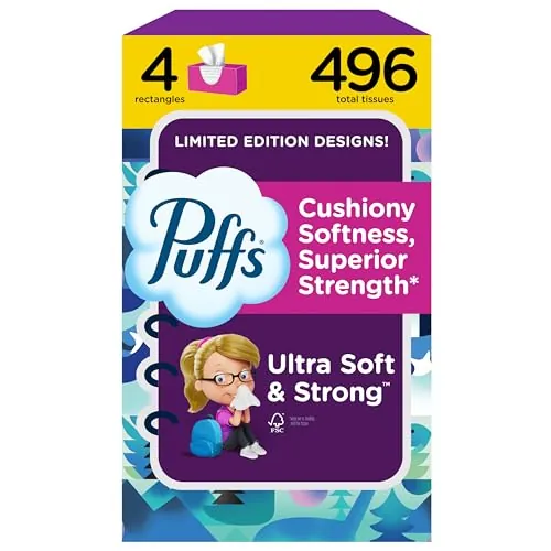 Puffs Ultra Soft Tissues 124-Count Boxes 4-Pack