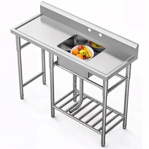 DWVO Stainless Steel Utility Bar Sink 3 Compartment
