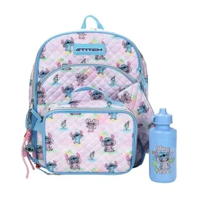 5-Piece Disney Stitch Quilted Backpack & Lunchbox Set