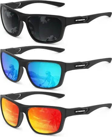3-Pairs KALIYADI Men's Polarized Sport Sunglasses