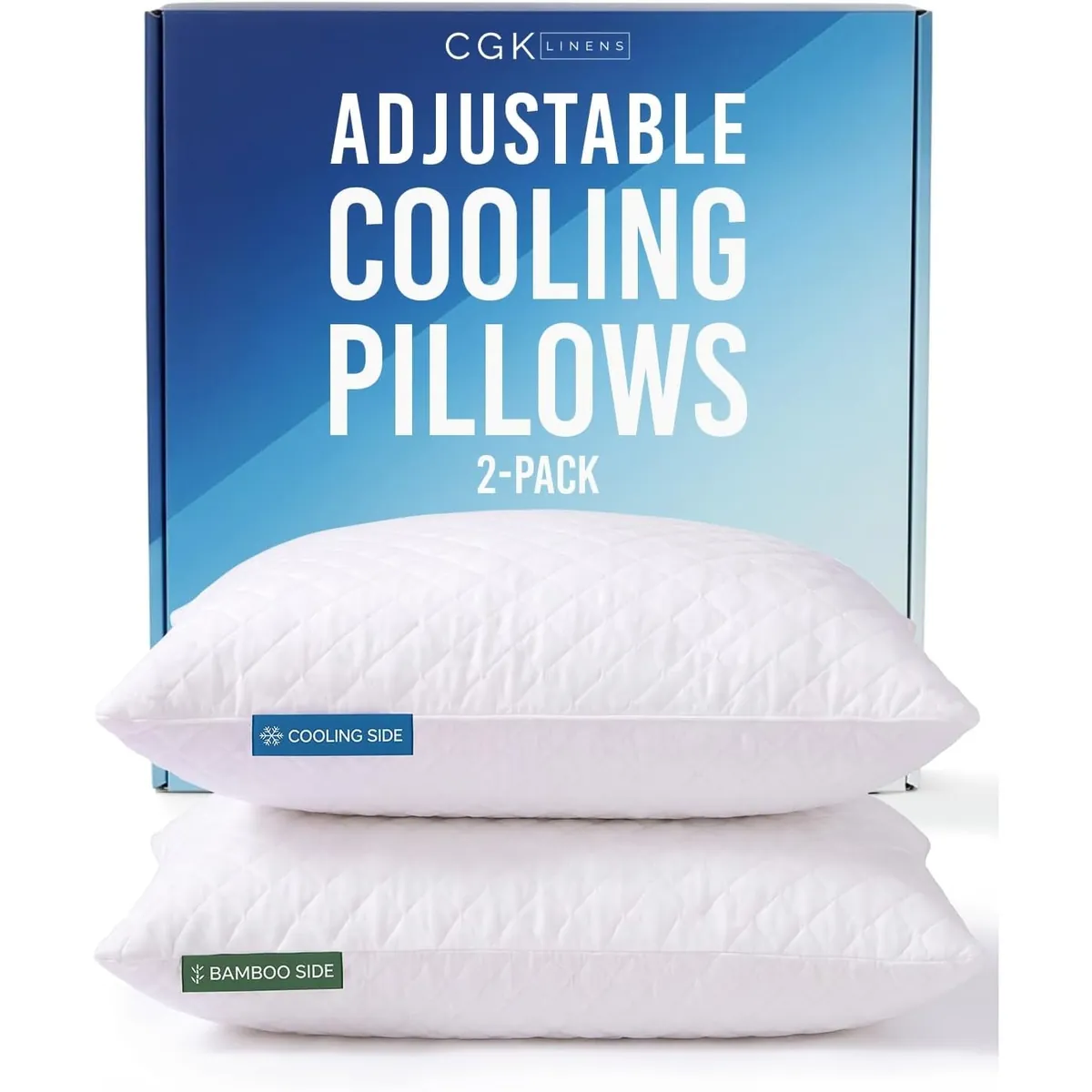 CGK Adjustable Cooling Pillow Queen Size 2 Pack