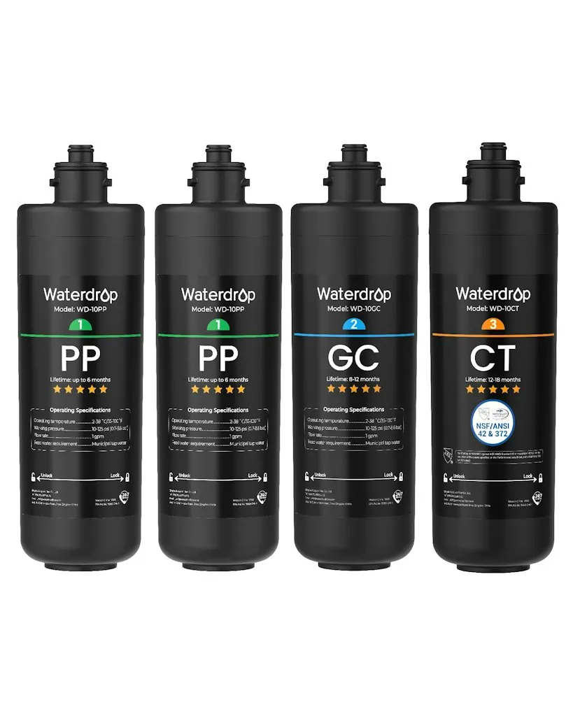 Waterdrop 2PPGCCT Replacement Filter for TSA & TSB 1-Year Replacement Pack