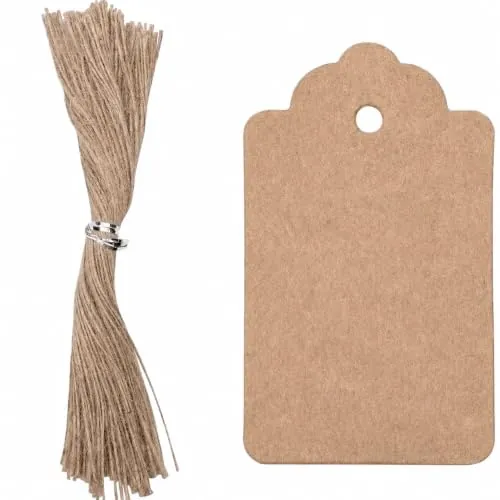 Kraft Paper Hang Tags with Jute 100 PCS