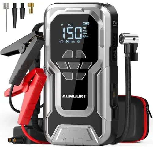 Acmount D18 6000A 12V 21800mAh Portable Car Jump Starter w/ 150PSI Air Compressor