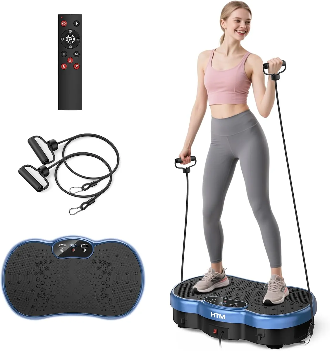 HTM Medium Vibration Plate Exercise Machine in Blue