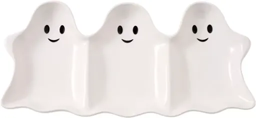 Way To Celebrate Halloween Three-Ghost Ceramic Serving Tray