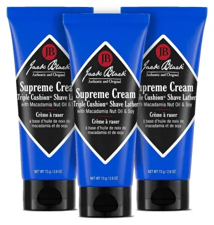 3-Pack 2.6oz Jack Black Men's Supreme Cream Triple Cushion Shave Lather