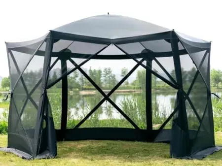 EVER ADVANCED Pop-Up 11.5' x 11.5' Gazebo Screen House Tent