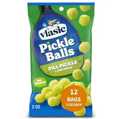 12-Pack Vlasic Pickle Balls Dill Pickle Corn Puffs (2oz Bags)