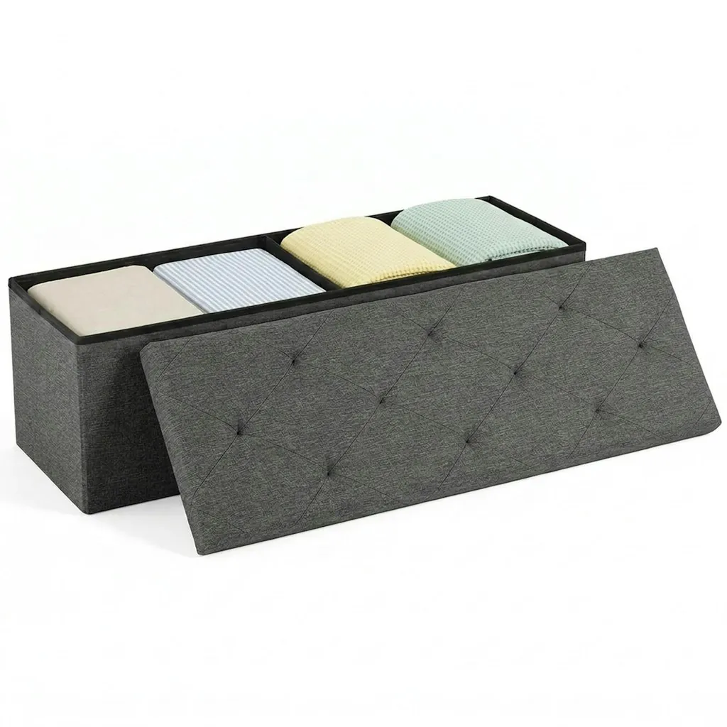 DUMOS 43" Foldable Storage Ottoman Bench