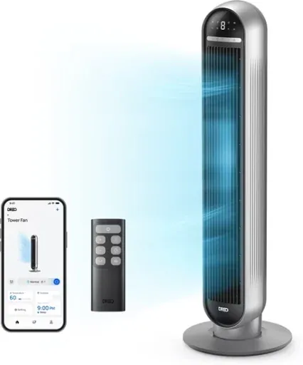DREO DC Motor Tower Fan with Voice Control
