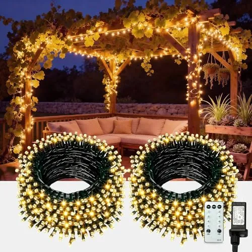 Warm White Christmas Lights Outdoor 83FT with 8 Modes
