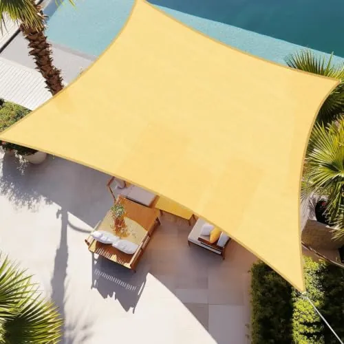 Shade&Beyond 16'x16' Sun Shade Sail Sand Rectangle