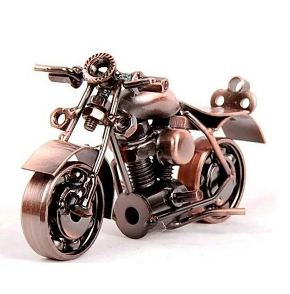 Trebisky Metal Motorcycle Figurine Vintage Iron Art Desk Decor