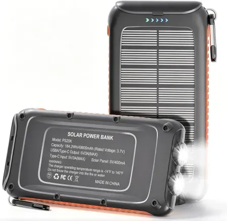 Luvknit 49800mAh 15W Fast Charging Dual USB Solar Charger Power Bank