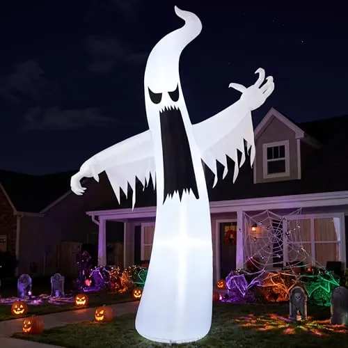 12' Joiedomi Lighted Scary Ghost Inflatable Halloween Yard Decor