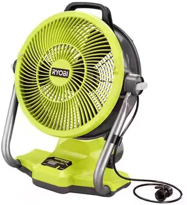 YMMV | RYOBI ONE+ 18V Cordless Hybrid WHISPER SERIES 12 in. Misting Air Cannon Fan