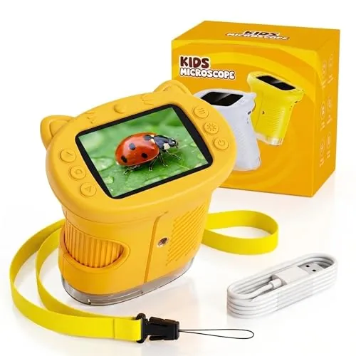 OAEBLLE Kids Microscope 4K 1000X Zoom 2.4" Screen
