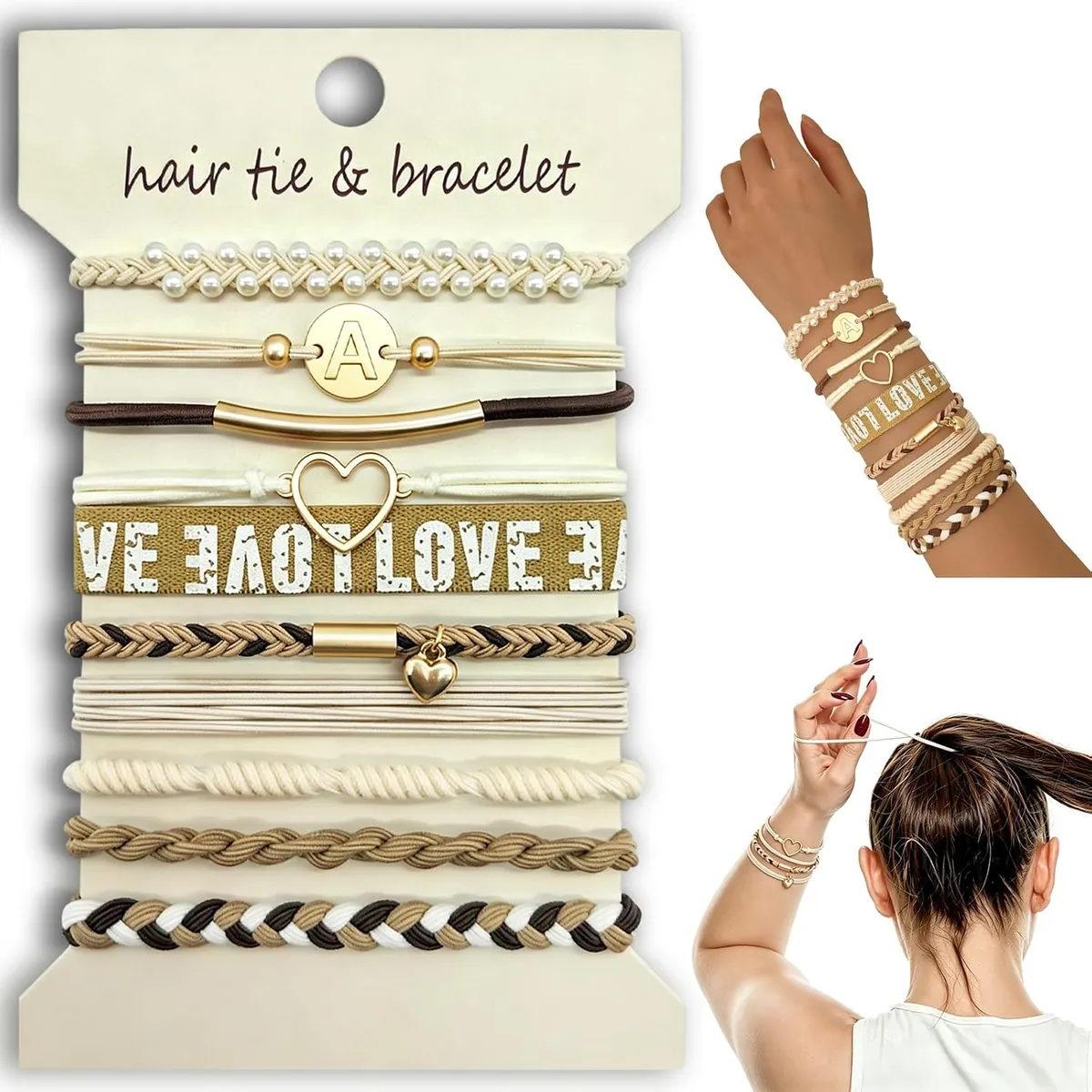 Hair Tie Bracelets 10-Pack