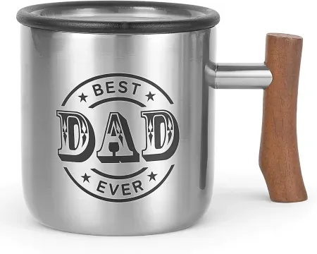 14oz HottKiiper Best Dad Ever Stainless Steel Coffee Mug with Lid