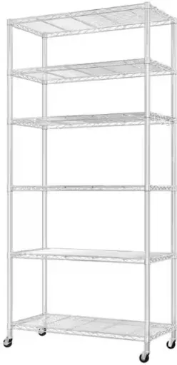 6-Tier Adjustable Steel Garage Shelving Unit w/ Wheels