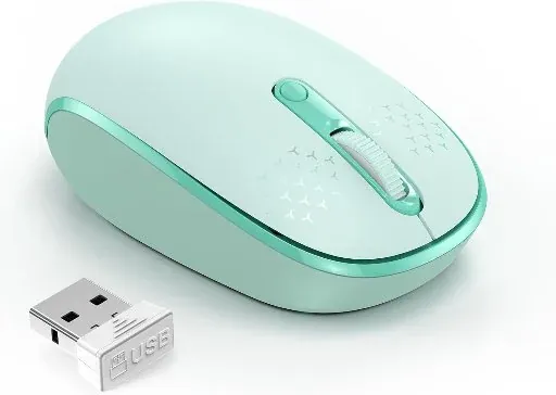 TECKNET 2.4GHz Quiet Wireless Mouse, 3 DPI Settings, Mint Green