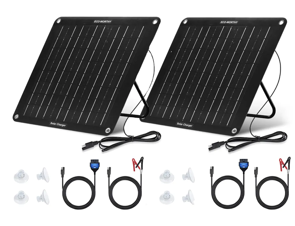 Eco-Worthy 10W Solar Battery Charger 2-Pack
