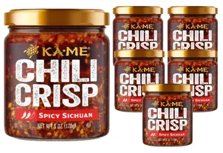 6-Count 6oz KA-ME Chili Crisp Spicy Sichuan Hot Sauce