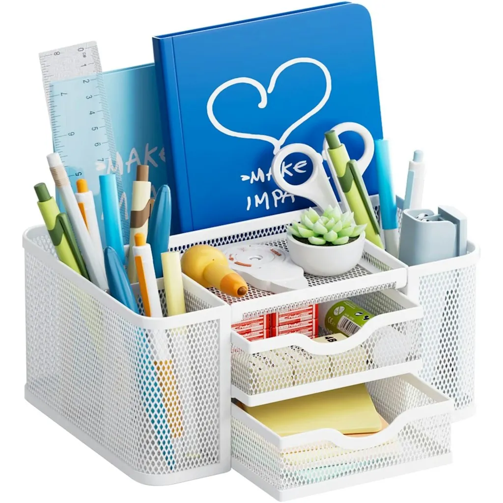 Marbrasse Mesh Desk Organizer w/ Drawer