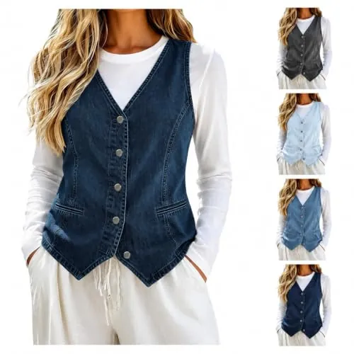 Button Down V Neck Waistcoat