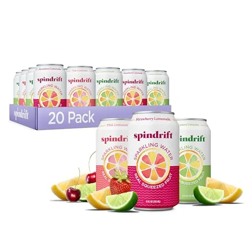 20-Pack 12-Oz Spindrift Sparkling Water (Lemonade 3 Flavor Variety)