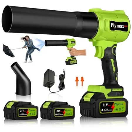 Plymax 800000 RPM Cordless Leaf Blower with 2x 4.0Ah Batteries & Charger