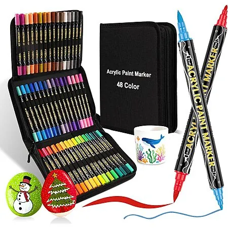 colpart Dual Tip Acrylic Paint Markers: 120 Color $18, 72 Color $13.50, 48 Color