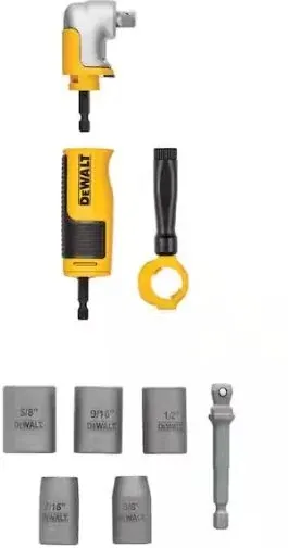 DeWalt MAX Modular 3/8 in. Drive Right Angle Attachment and MAX Ultra 3/8 in. Socket Set (6-Piece) with 1/4 in. Adapter