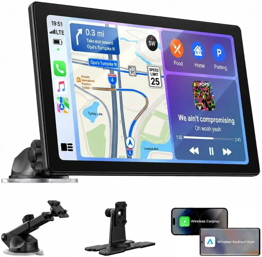 Lamtto 10.1" Wireless CarPlay & Android Auto Screen
