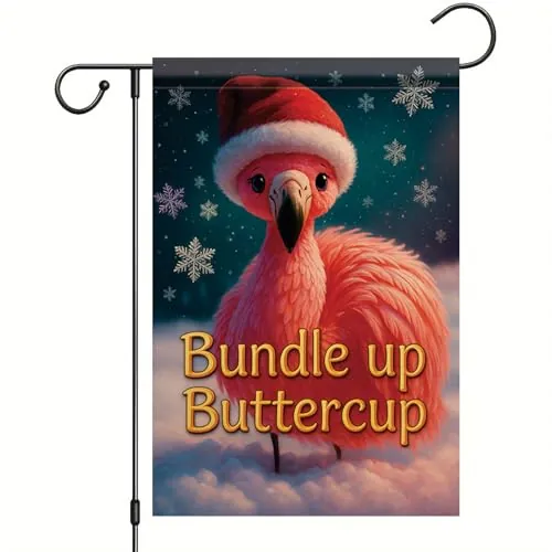 Flamingo Christmas Garden Flag