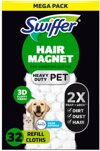 Swiffer Hair Magnet Heavy Duty Pet Refills, Odor Defense, 32 Count