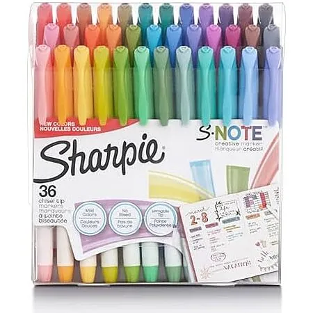 Select Accounts: 36-Ct Sharpie S-Note Chisel Tip Pastel Markers & Highlighters