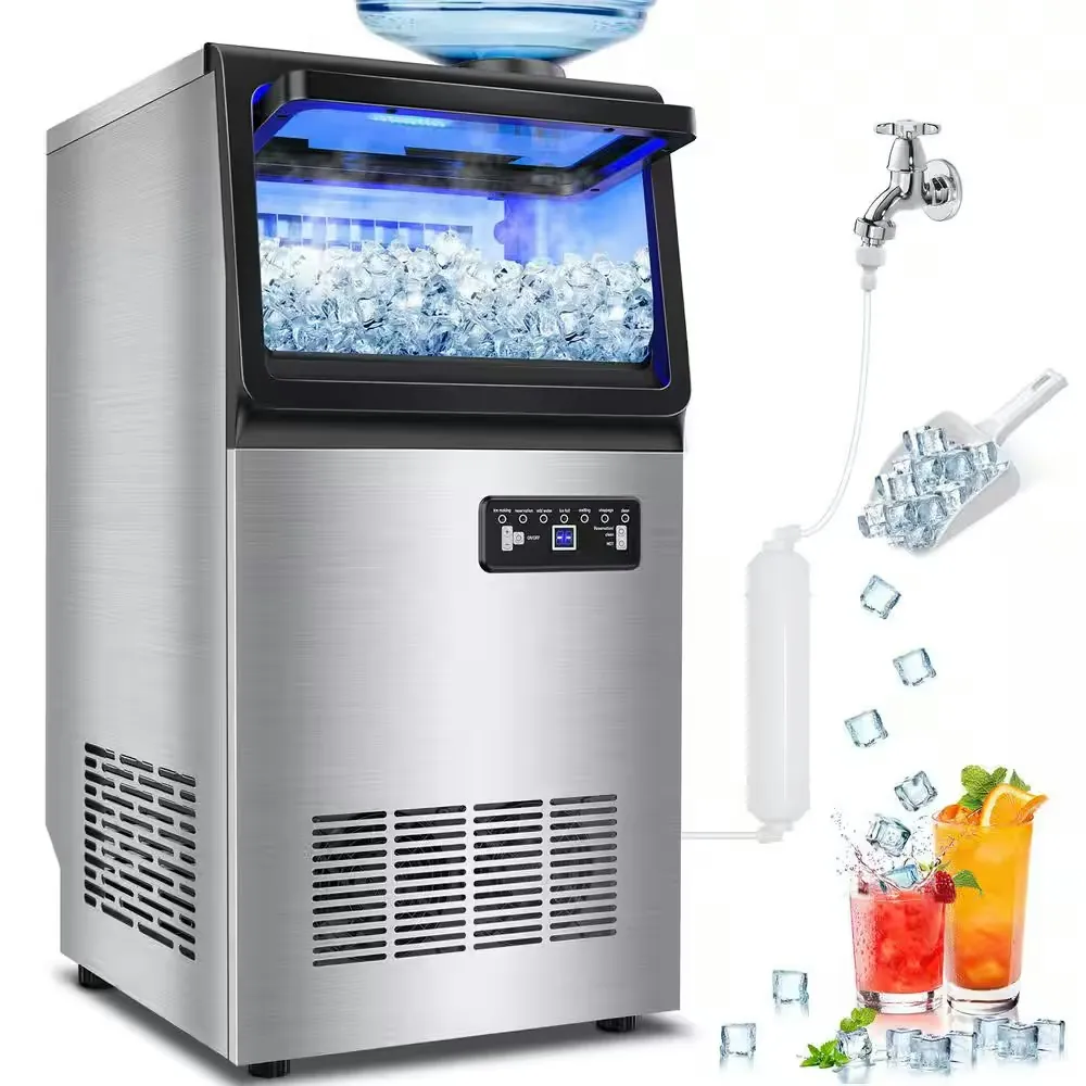 Gilati 13.8" 120-lb. Full Size Cube Commercial Freestanding Ice Maker