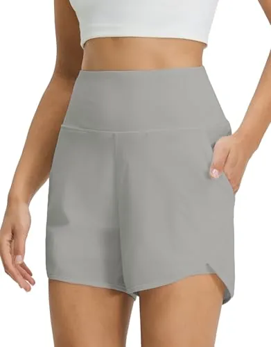 Women's 2 in 1 Athletic Running Shorts with Liner Pockets