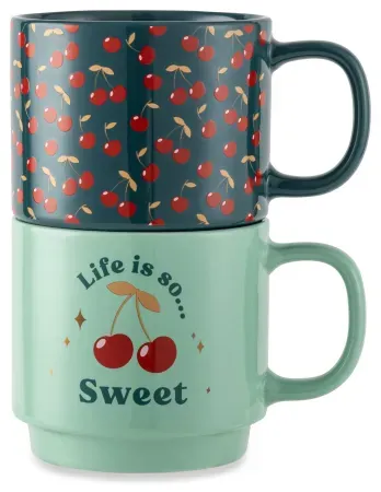 2-Pack Thyme & Table 14.2oz Stacking Stoneware Mugs