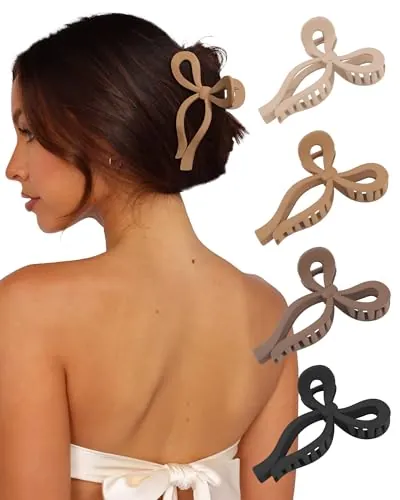 4 PCS Bow Hair Claw Clips