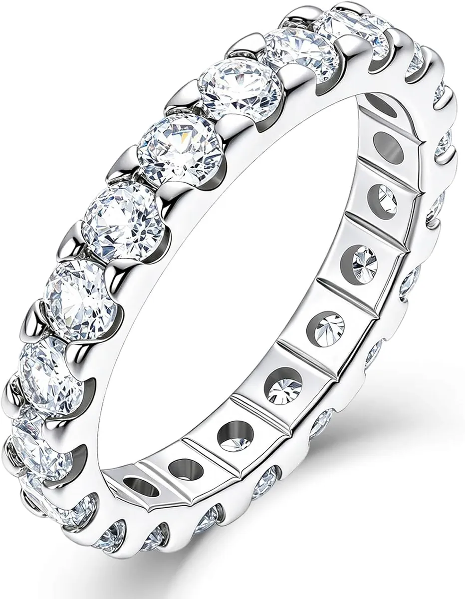 Cubic Zirconia Eternity Wedding Band