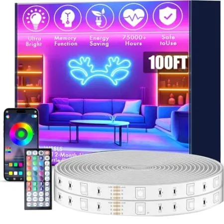 roperry 100' IP68 RGB Outdoor LED Strip Lights