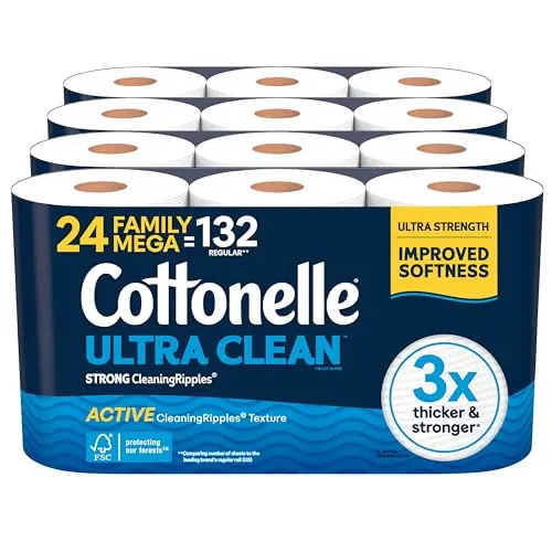 Cottonelle Ultra Clean Toilet Paper 48 Family Mega Rolls